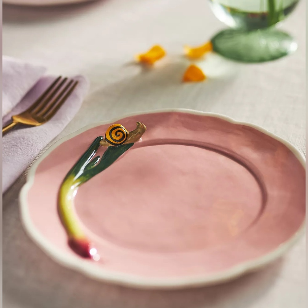 Anthropologie Faye Dessert Plate Peach